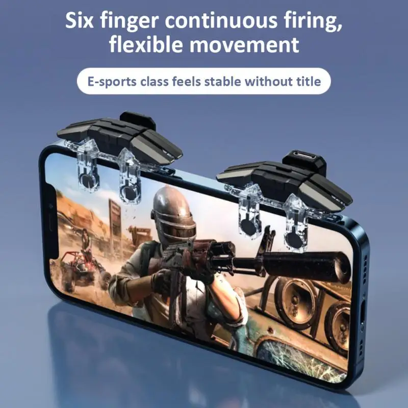  Six Fingers PUBG mobil játékvezérlő Gamepad Trigger Cél Shooting Joystick markolat Androidra