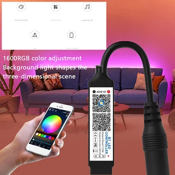 Innovatív Mini Bluetooth kompatibilis vezérlő LED fénycsík időkapcsoló Több zene mód RGB Smart APP vezérléshez