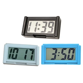 Clear Digtal kijelző óra személygépkocsihoz Öntapadós mini óra autó dekoráció Home for Time Display Clock LX0E