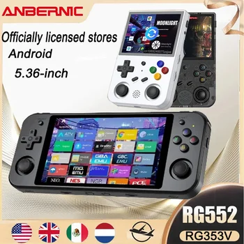 Anbernic RG552 RG353V 5,36 hüvelykes retro videó HD konzol rendszerek Android Linux OS HD zsebjáték lejátszó kézi hordozható PSP ajándék