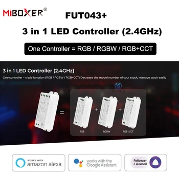 Miboxer RGB RGBW RGBCCT 3 az 1-ben LED szalagvezérlő FUT043+ DC12V-24V Max15A 2.4GHz 3 kimeneti mód váltása egy gombbal