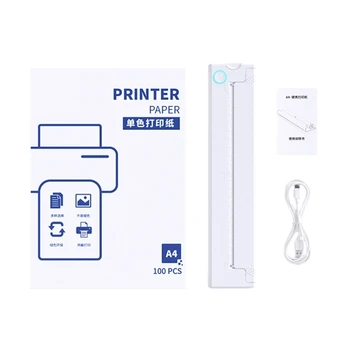 Vezeték nélküli hordozható nyomtató utazáshoz Bluetooth-kompatibilis hőnyomtató Hőpapír tinta nélküli nyomtató irodai otthoni használatra