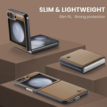 Samsung Flip 5 5G Zflip5 luxus bőrtokhoz Samsung Galaxy Z Flip5 Flip 5-höz Ütésálló, vékony, könnyű védőtok