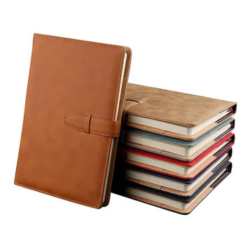 PU Bőr puha tok Custom LOGO notebook Vízálló jegyzettömb csattal Üzleti kellékek Terv Könyv díszdobozzal