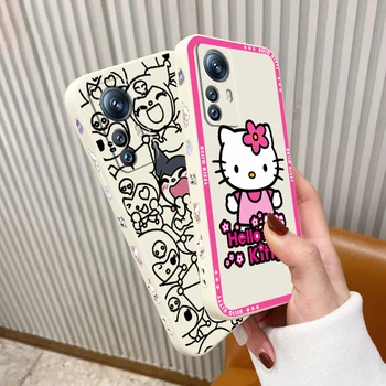 Aranyos Hello Kitty Cinnamoroll telefontok Xiaomi Mi 13 12S 12 12X 12T 11i 11T 11 10 10S Pro Lite Ultra 5G folyékony bal kötélhez