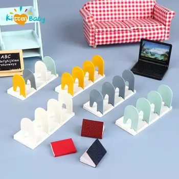 1:12 Babaház miniatűr könyvespolc falra szerelhető állvány Bútor modell dekoráció játék