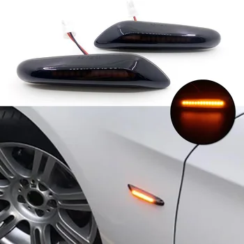 2PCS LED-es oldalsó helyzetjelző lámpák Bal jobb füstlencse dinamikus LED villogó irányjelző lámpák BMW E90 E91 E92 E60 E87 E46 számára
