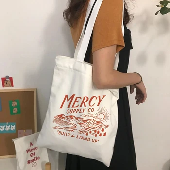 Letter Print Fashion Reusable High Capacity Shopping Canvas Tote Bag Female Shopper Student Book Bag Women's Bags пляжная сумка