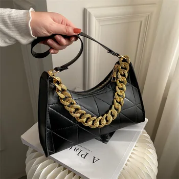 Divat puha arcú női táska 2024 Új trend rombuszbőr válltáska Népszerű textúrájú cipzáras kézitáskák nőknek Luxus