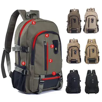 Új hegymászó horgász utazási hátizsák tartós és piszkos ellenálló vászon Nagy kapacitású diák hátizsák számítógépes hátizsák