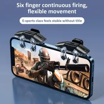 Six Fingers PUBG mobil játékvezérlő Gamepad Trigger Cél Shooting Joystick markolat Androidra