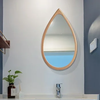 Európai stílusú fürdőszobai tükör kreatív, csepp alakú tükör falra akasztható fürdőszoba falra szerelhető egyszerű alakú