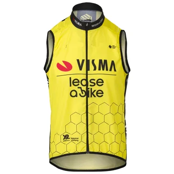 Szélálló 2024 VISMA Team ujjatlan kerékpáros dzseki mellény Gilet Mtb ruházat kerékpár Maillot Ciclismo