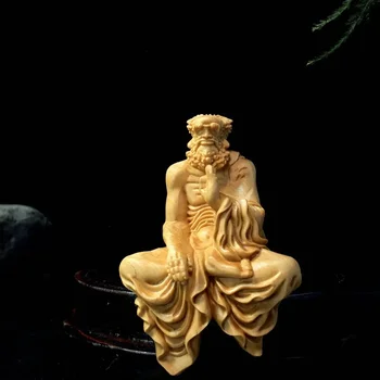 Tömörfa Bodhidharma, pátriárka szobor, kínai buddhista figuradíszek,Otthoni szerencsés feng shui dekorációs figurák