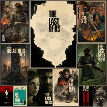Vásároljon hármat Négyet kap The Last of Us poszterek Retro játék Kraft papír matrica DIY vintage szoba Bár Kávézó dekoráció Ajándék Művészet Falfestmények