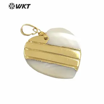 WT-JP228 WKT Amazing Design arany mártott héj szív medál hölgynek Népszerű vintage Boho nyaklánc kiegészítők