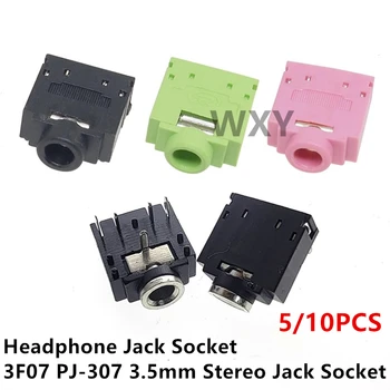 5/10PCS fejhallgató-csatlakozó aljzat 3F07 PJ-307 PJ307 3.5mm sztereó jack aljzat 3.5 Audio fülhallgató-csatlakozó