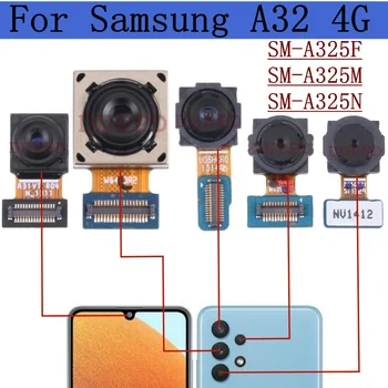  eredeti első hátsó kamera Samsung Galaxy A32 4G A325F A325M A325N hátsó széles makró mélységű fő kameramodul hajlított kábel
