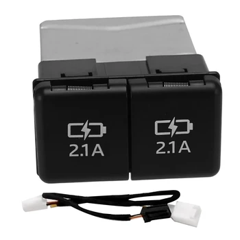 Autós gyorstöltő fekete ABS kettős USB autós tartozékok Toyota Corolla 2020-2022