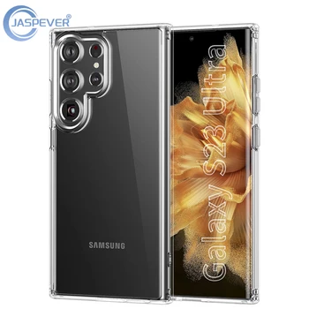 Luxus nehéz kemény hibrid telefontok Samsung Galaxy S23 S22 S21 FE készülékhez Megjegyzés 10 Plus 20 Ultra átlátszó szilikon puha héjú PC-fedél