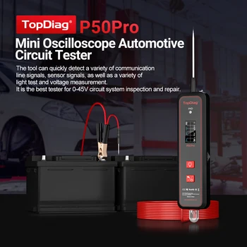  Topdiag P50 Pro autóipari áramkör tesztelő elektromos oszcilloszkóp áramkör szonda készlet 12V 24V akkumulátor autó diagnosztikai eszköz
