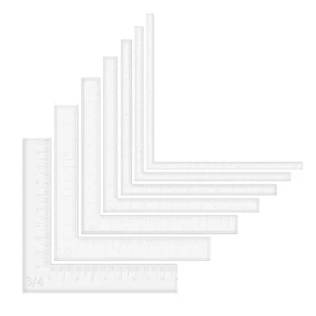 7db/set papírkártya sarkok Segítők Pozicionáló eszközök készlet scrapbooking akril vonalzók a kártyarétegek sorba állításához készlet