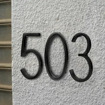 125mm Lebegő ház számok 5 hüvelykes kreatív modern cinkszám öntapadó ajtó jel Kültéri postafiók Apartman Lakberendezés