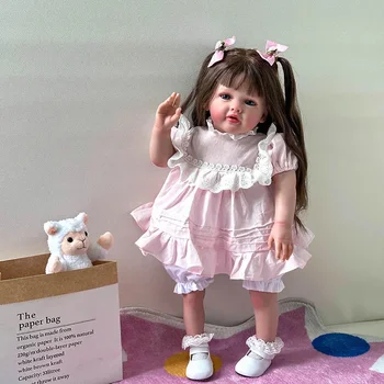 60cm már kész festett kézzel készített baba újjászületett kisgyermek lány baba Betty nagyon részletes 3D bőr újjászületett hatalmas baba játékok