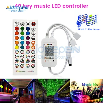 40 billentyű LED szalag fényerő-szabályozó vezérlő Intelligens alkalmazás hangvezérlés Bluetooth zene színszabályozó vezérlő