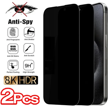 2Pcs adatvédelmi képernyővédő fólia iPhone 15 14 Pro Max kémelhárító edzett üveghez iPhone 13 12 11 PRO MAX Mini X XR XS 7 8 Plus készülékhez
