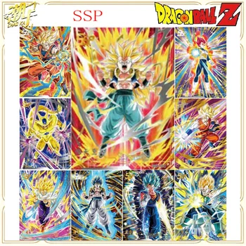 Anime Dragon Ball SSP Ritka Flash kártya Broli Son Goku Zamasu Vegeta IV Torankusu kollekció Művészeti kártya Karácsonyi születésnapi ajándék