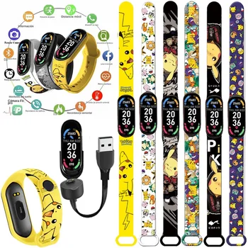 Pokémon Pikachu Smart Watch Sport elektronikus pulzusszám nyomás lépésszámláló karkötő újratölthető gyermek anime karakter ajándék