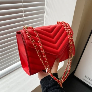 Red Square Girl Woman Luxus váll PU PVC bőr női női táskák Kézitáska Phone Case pénztárcák Square Tote női táska