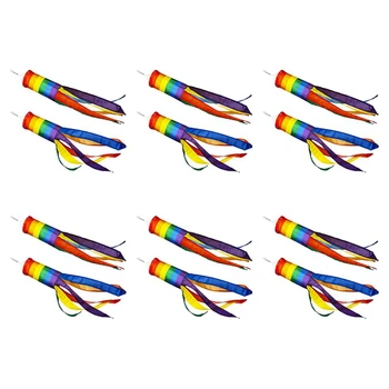12 darab Windsock színes függő dekoráció Windsock kültéri akasztáshoz