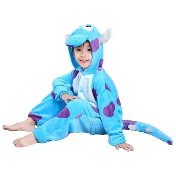 Onesie jelmez meleg flanel állat pizsama Halloween cosplay jelmez dinoszaurusz jelmez gyerekeknek Állati meleg onesie pizsama