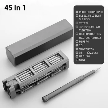 45in1 precíziós mágneses csavarhúzó bit készlet Ph2 réselt precíziós csavarhúzó bit elektronikához laptop telefon kéziszerszám
