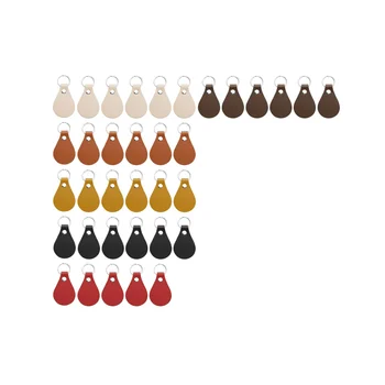 36Pcs PU bőr kulcstartó készlet,Bőr kulcstartó készlet Bőr kulcstartó kulcstartóval és szegecsekkel DIY kézművességhez (6 színben)