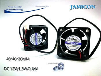 Jamicon Új 4020 4 cm-es dupla golyóscsapágy 12v1.6w1.3w Max légáramlási sebesség DC hűtőventilátor 40 * 40 * 20MM