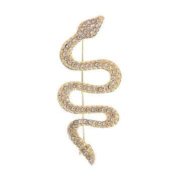 Új ötvözetű kígyóbrossok férfiaknak és nőknek Állati strasszok Lapel csapok arany színű divat fűző luxus ékszer kiegészítők