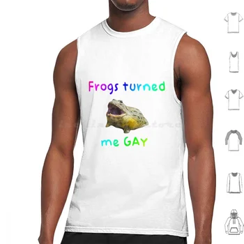 Megfordították a Freaking Frogs Tank Tops mellényt Ujjatlan békák Békák Frogs Frog Sticket Meme Tumblr Rainbow