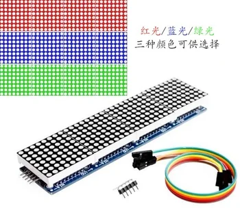 MAX7219 pontmátrix modul Arduino mikrokontrollerhez 4 az egyben 5P vonallal piros/sárga, zöld/bule