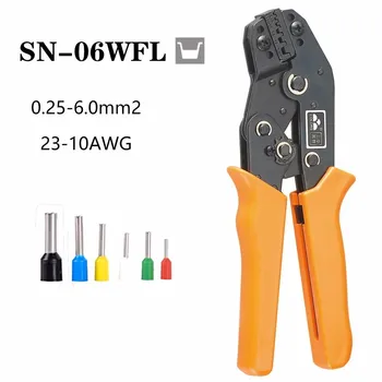 Sn-06WFL 0,25-6,0 mm 23-10AWG Mini típusú önbeállítható krimpelő kézi fogó Elektromos huzalcsatlakozók Krimpelő szerszám Ingyenes szállítás