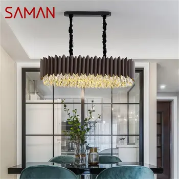 SAMAN fekete csillár téglalap lámpatestek Postmodern luxus függőlámpa Home LED dekoratív nappalihoz Étkező