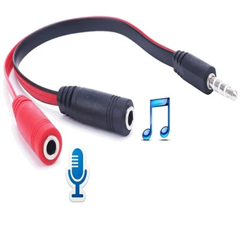 3,5 mm Jack aux audiokábel 1 apa - 2 anya fejhallgató-elosztó Y hosszabbító kábel telefonhoz Tablet Audio kábel Telefon Karaoke