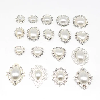 10Pcs Multi style ezüst gyöngyötvözet víz gyémánt virágtál ékszerek Diy esküvői ruha fejfedő dekorációs kiegészítők