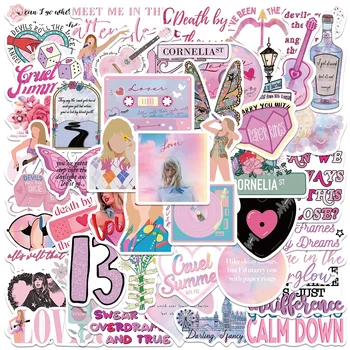 10/30/50/100Pcs Taylor Swift Album Lover Vízálló Graffiti matrica Esztétikus dekoratív poggyász Laptop telefon Notebook matricák