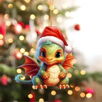 Karácsonyi akril sárkány baba tojás dísz karácsonyi függő karácsonyfa medál dísz karácsonyi díszek szórakoztató medál