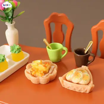 5Pcs 1:12 Babaház miniatűr étel desszert torta gyümölcs tálca étkészlet konyhai modell dekoráció játék babaház kiegészítők