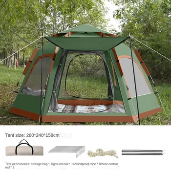 5-8 fő Automatikus gyorsnyitott sátor Hatszögletű nagy terű kemping Eső- és napvédelem Hordozható lombkorona Kültéri kemping