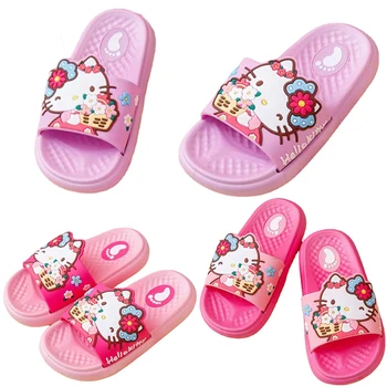 Sanrio Hello Kitty Szandál Nyári gyerek csúszásmentes papucs Anime Beach Szandál Home Puha cipők Rajzfilm Gyermek kerti cipők